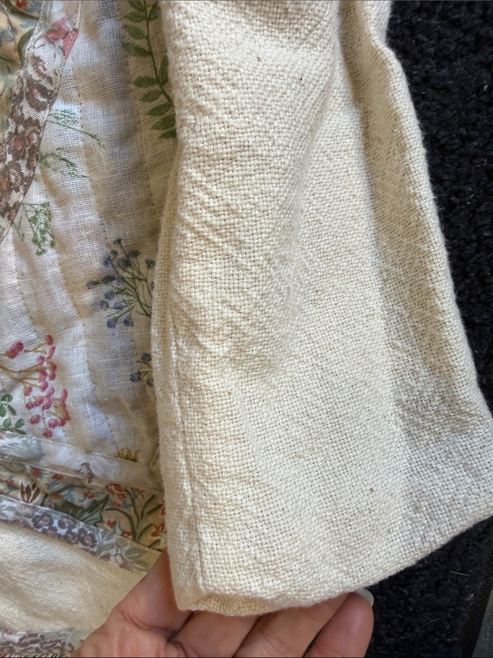 Catherine Carr Vintage Quilted Patchwork Cream Women's Jacket - Picture 4 of 9